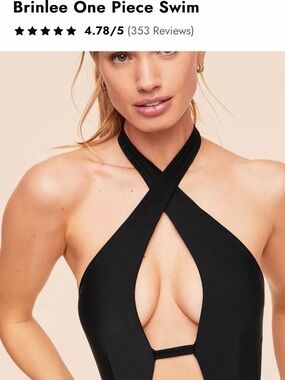 Adore Me Black Crisscross Halter One-Piece Swim